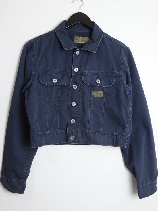 Calvin Klein Jeans Jackets & Blazers - Calvin Klein Jeans Vintage Cropped Dark Blue Khakis Military Jacket Size Large